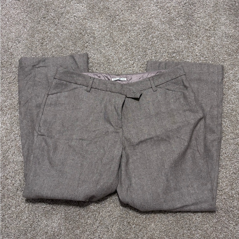 Dalia Collection Gray Trousers Flat Front Professional
